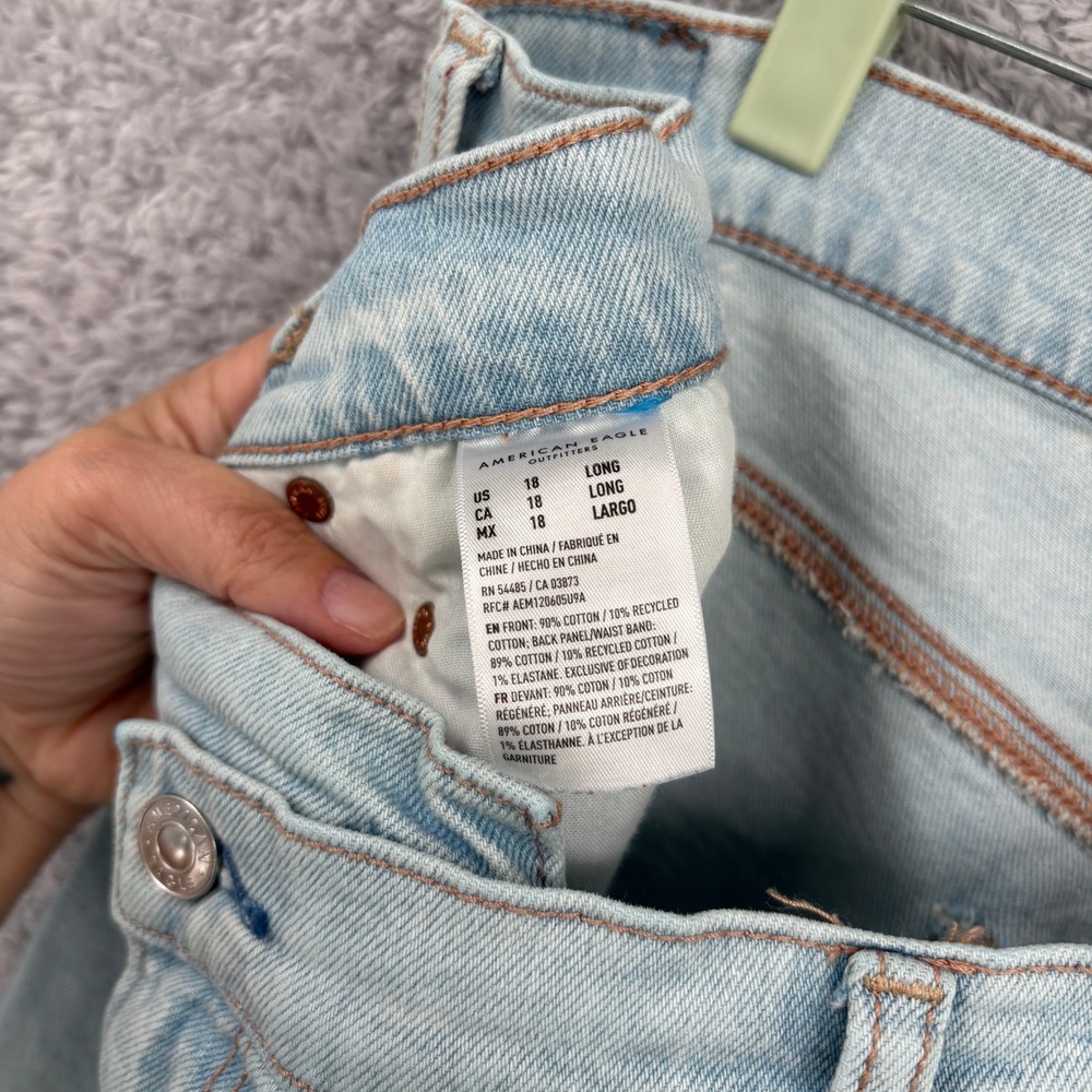 American Eagle Strigid Highest Rise Crossover Baggy Straight Jeans Size 18 Long - Picture 7 of 10